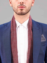 Red Abstract Reversible Stole & Pocket Square Set - TOSSIDO