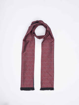 Red Abstract Reversible Stole & Pocket Square Set - TOSSIDO