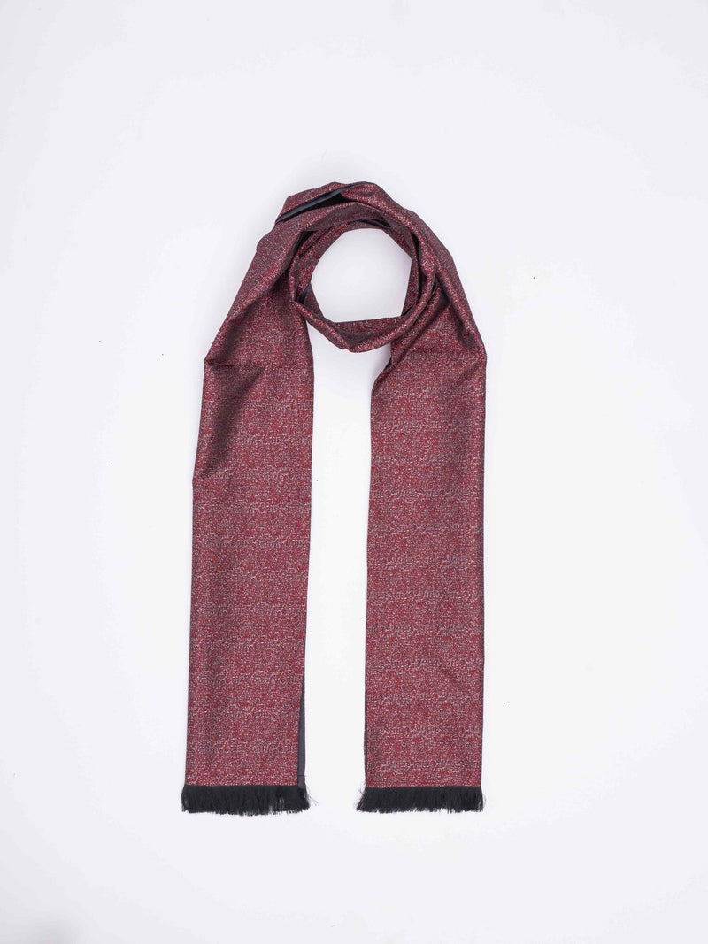 Red Abstract Reversible Stole & Pocket Square Set - TOSSIDO