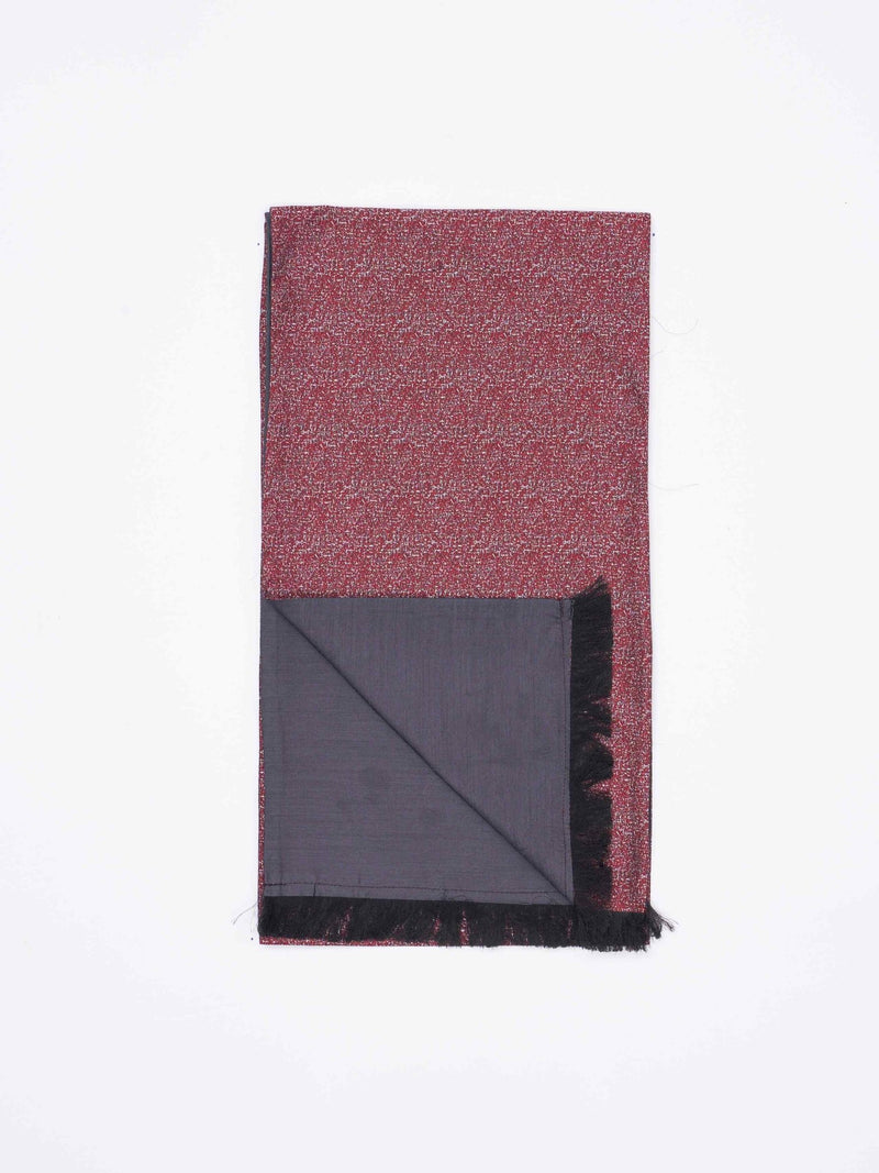 Red Abstract Reversible Stole & Pocket Square Set - TOSSIDO