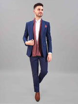 Red Abstract Reversible Stole & Pocket Square Set - TOSSIDO