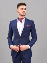 Red & Blue Geometric Woven Cravat & Pocket Square Set - TOSSIDO