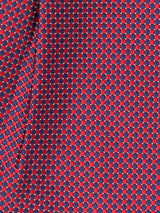 Red & Blue Geometric Woven Cravat & Pocket Square Set - TOSSIDO
