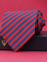 Red & Blue Striped Broad Necktie - TOSSIDO
