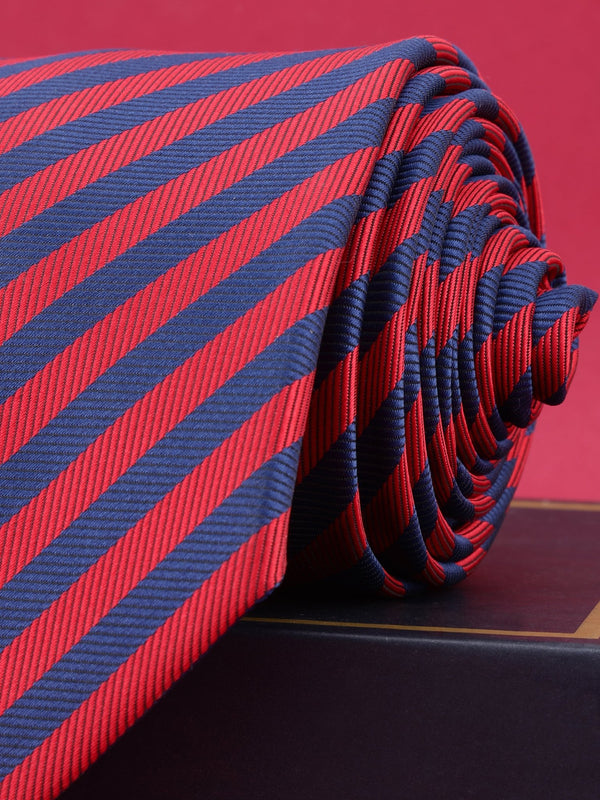 Red & Blue Striped Broad Necktie - TOSSIDO