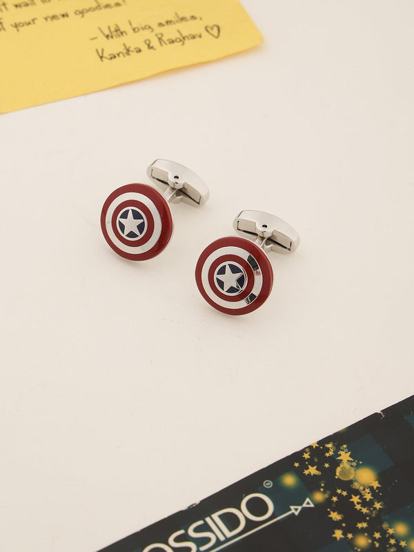 Red Captain America Cufflinks - TOSSIDO