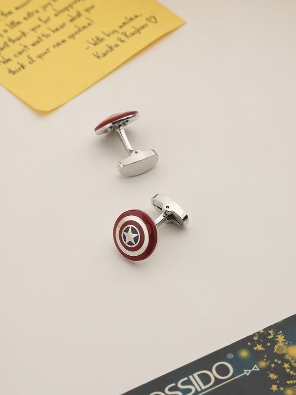 Red Captain America Cufflinks - TOSSIDO