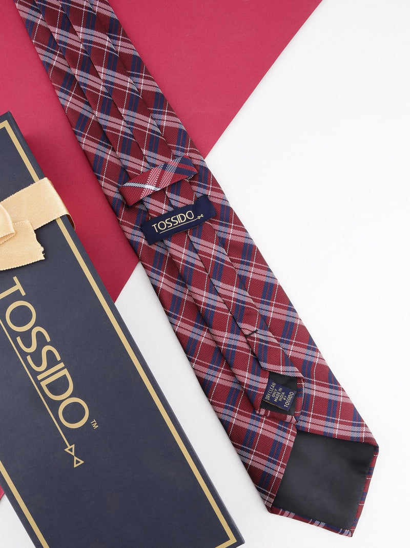 Red Check Broad Necktie - TOSSIDO