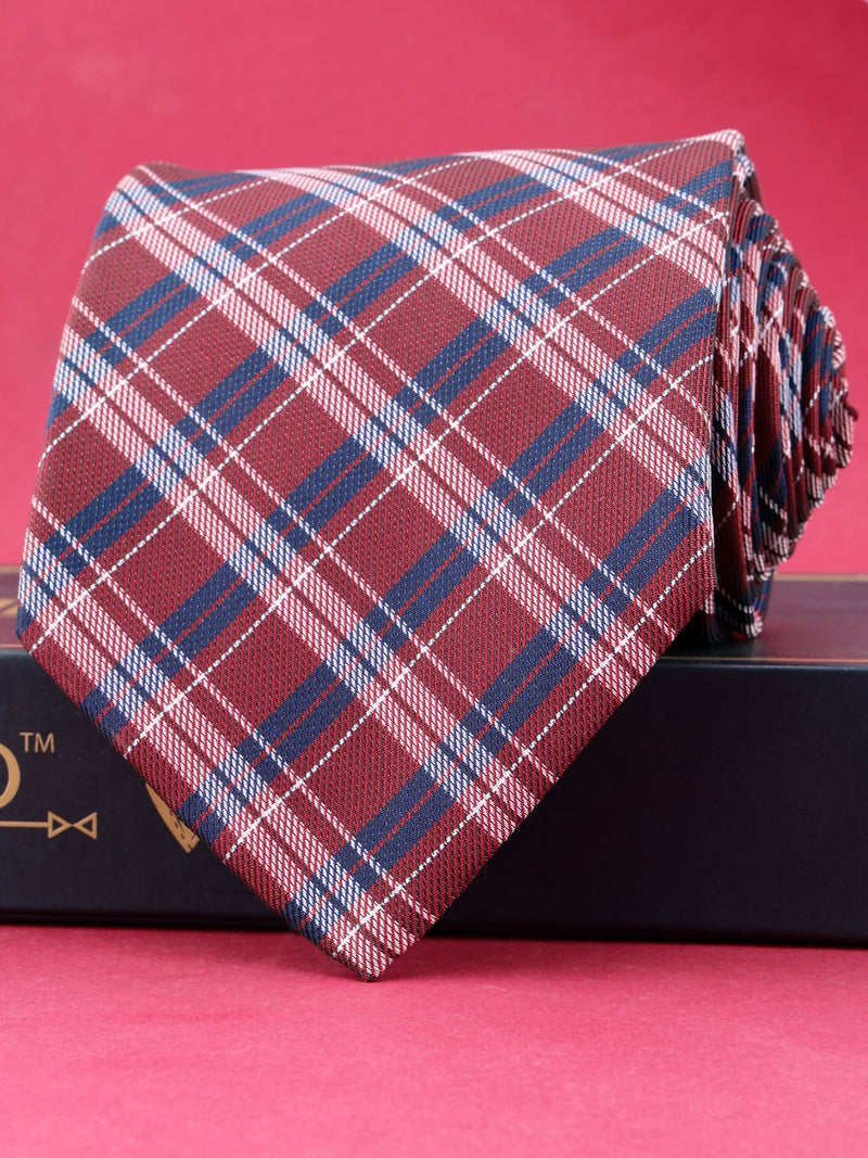 Red Check Broad Necktie - TOSSIDO