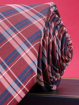 Red Check Broad Necktie - TOSSIDO