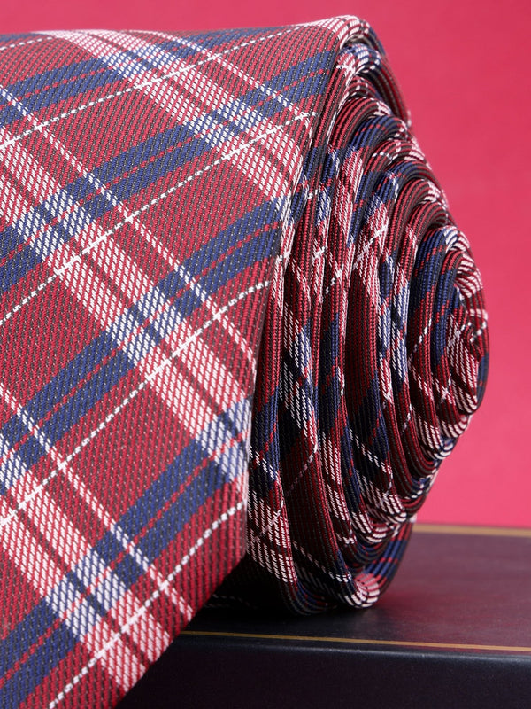 Red Check Broad Necktie - TOSSIDO
