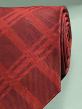 Red Check Micro Fiber Necktie - TOSSIDO