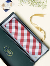 Red Checks Broad + Long Necktie - TOSSIDO