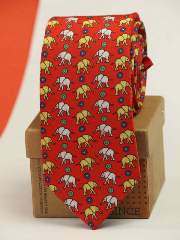 Red Elephant Necktie - TOSSIDO
