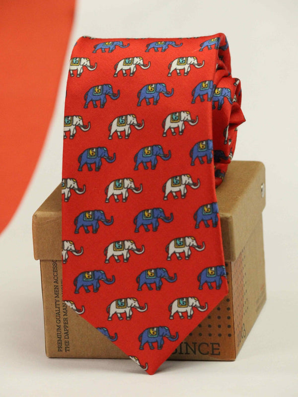 Red Elephant Necktie - TOSSIDO