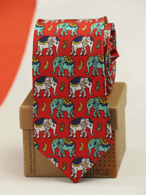 Red Elephant Necktie - TOSSIDO