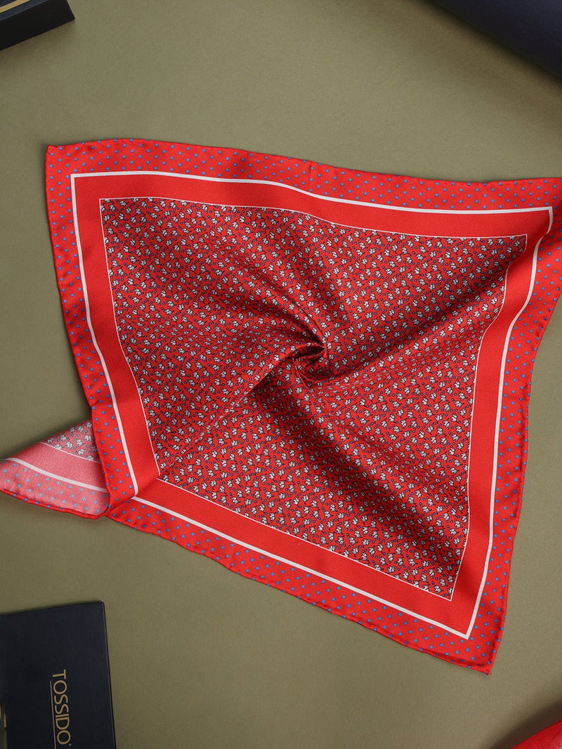 Red Elephant Silk Pocket Square - TOSSIDO