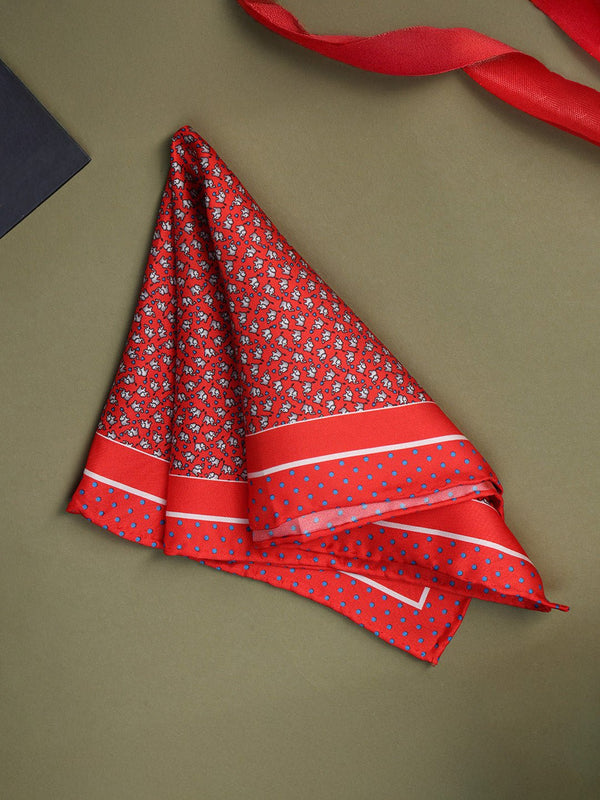 Red Elephant Silk Pocket Square - TOSSIDO