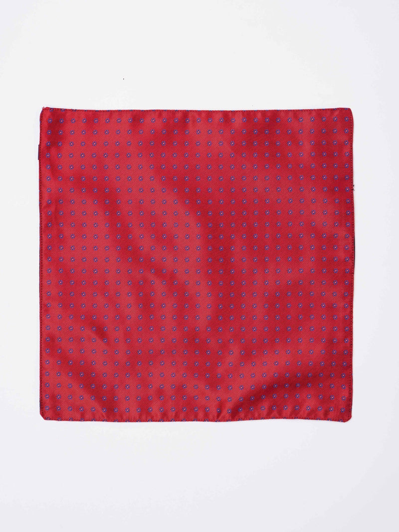 Red Floral Reversible Stole & Pocket Square Set - TOSSIDO