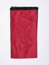 Red Floral Reversible Stole & Pocket Square Set - TOSSIDO