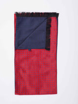 Red Floral Reversible Stole & Pocket Square Set - TOSSIDO