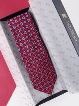 Red Geometric Broad Necktie - TOSSIDO