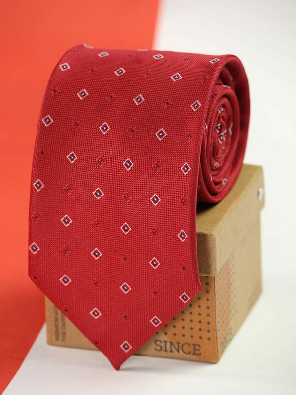 Red Geometric Broad Necktie - TOSSIDO