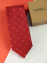 Red Geometric Broad Necktie - TOSSIDO