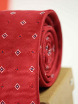 Red Geometric Broad Necktie - TOSSIDO