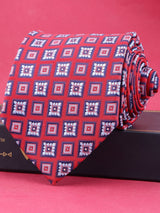 Red Geometric Broad Necktie - TOSSIDO