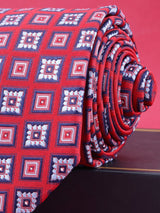 Red Geometric Broad Necktie - TOSSIDO