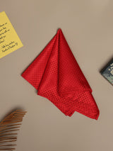 Red Geometric Jacquard Pocket Square - TOSSIDO