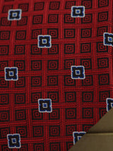 Red Geometric Necktie & Pocket Square Giftset - TOSSIDO