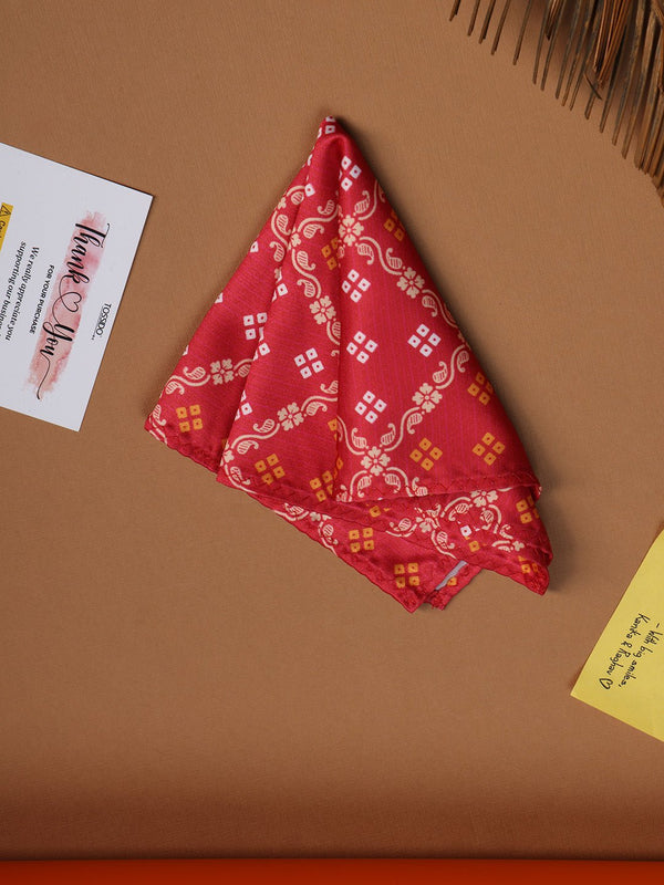 Red Geometric Pocket Square - TOSSIDO