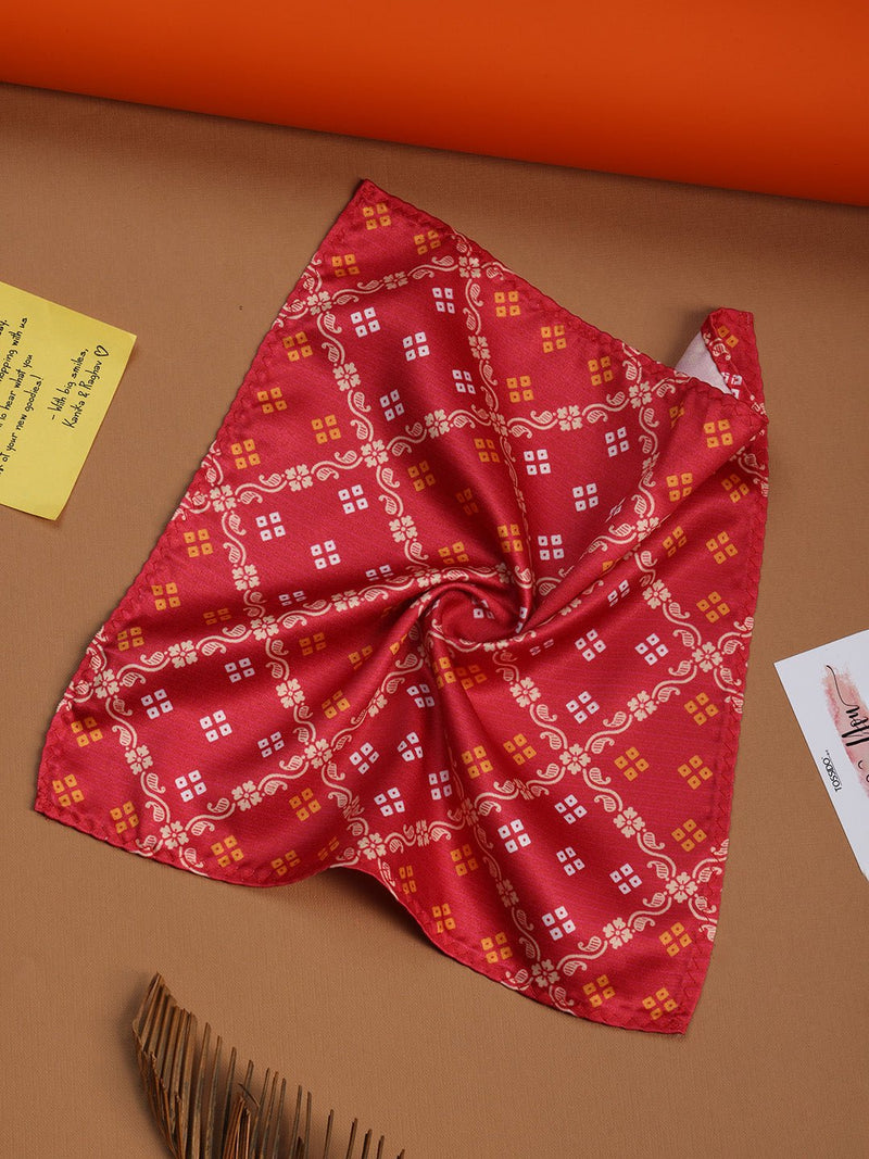 Red Geometric Pocket Square - TOSSIDO