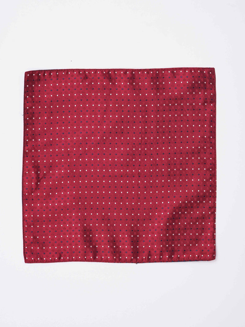 Red Geometric Reversible Stole & Pocket Square Set - TOSSIDO