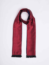 Red Geometric Reversible Stole & Pocket Square Set - TOSSIDO