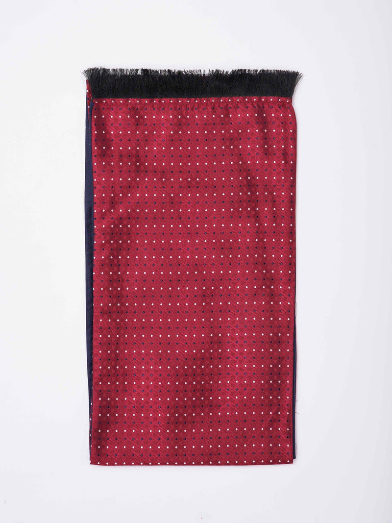 Red Geometric Reversible Stole & Pocket Square Set - TOSSIDO