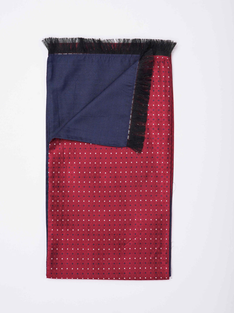 Red Geometric Reversible Stole & Pocket Square Set - TOSSIDO