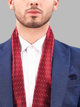 Red Geometric Reversible Stole & Pocket Square Set - TOSSIDO