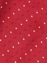 Red Geometric Woven Cravat & Pocket Square Set - TOSSIDO