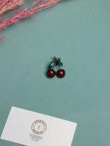 Red Glitter Cherries Brooch - TOSSIDO