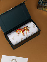 Red & Gold Saddled Horse Brooch - TOSSIDO