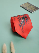 Red Hand - Painted Woven Necktie - Cat - TOSSIDO