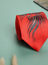Red Hand - Painted Woven Necktie - Cat - TOSSIDO
