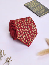 Red Hand - Painted Woven Necktie - Floral Pattern - TOSSIDO