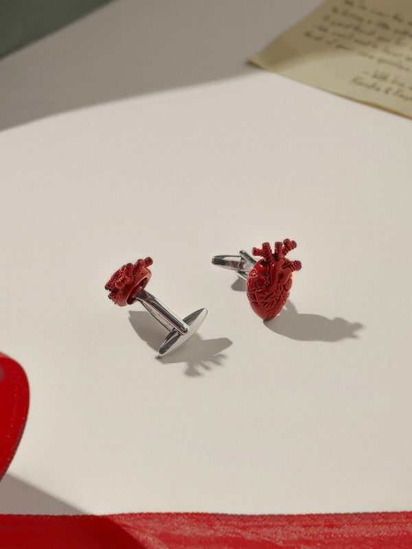 Red Heart Cufflinks - TOSSIDO