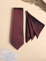 Red Mini Check Performance Silk™ Necktie & Pocket Square Gift Set - TOSSIDO