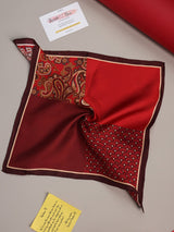 Red Multipattern Silk Pocket Square - TOSSIDO