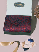 Red & Navy Paisley Performance Silk™ Pocket Square - TOSSIDO
